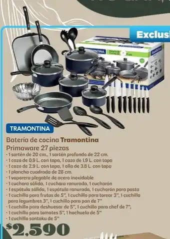 Soriana Súper Tramontina batería de cocina oferta