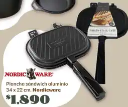 Soriana Súper Nordic ware plancha sándwich aluminio oferta