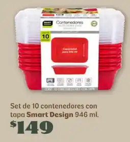 Soriana Súper Smart design set de 10 contenedores con tapa oferta