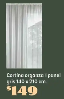 Soriana Súper Cortina organza 1 panel gris oferta