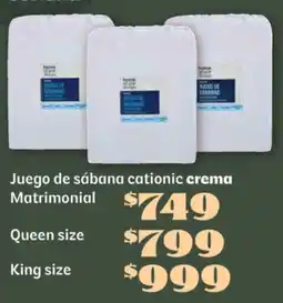 Soriana Súper Juego de sábana cationic crema oferta