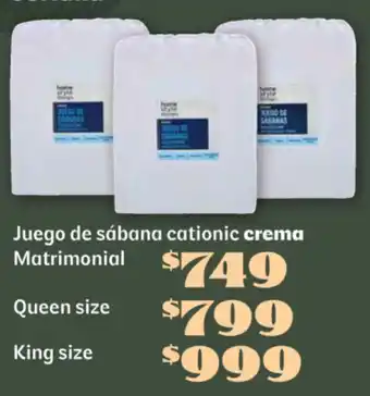 Soriana Súper Juego de sábana cationic crema oferta