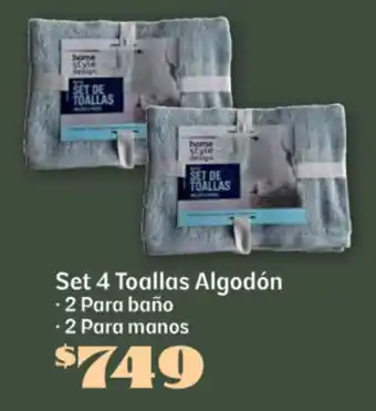 Soriana Súper Set 4 toallas algodón oferta