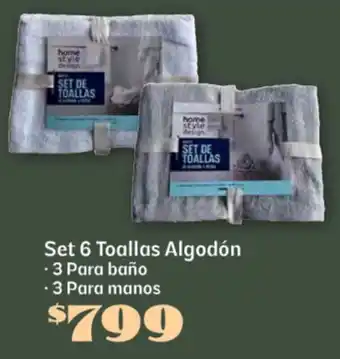 Soriana Súper Set 6 toallas algodón oferta