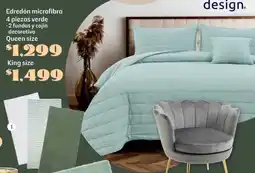 Soriana Súper Edredón microfibra 4 piezas verde oferta