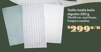 Soriana Súper Toalla medio baño algodón oferta