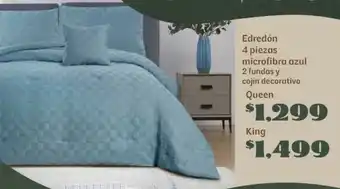 Soriana Súper Edredón 4 piezas microfibra azul oferta