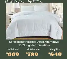 Soriana Súper Edredón matrimonial down alternative, 100% algodón microfibra oferta