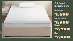 Soriana Súper Home style e design colchoneta memory foam oferta