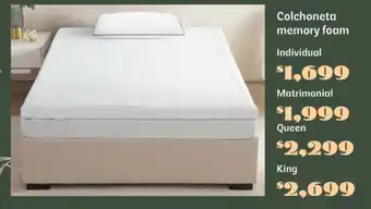 Soriana Súper Home style e design colchoneta memory foam oferta