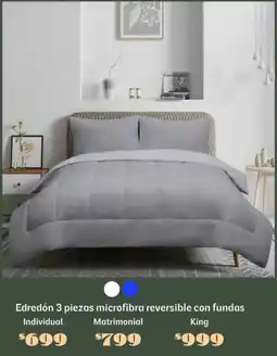 Soriana Súper Edredón 3 piezas microfibra reversible con fundas oferta