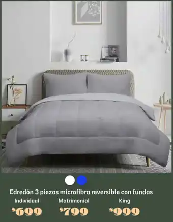 Soriana Súper Edredón 3 piezas microfibra reversible con fundas oferta