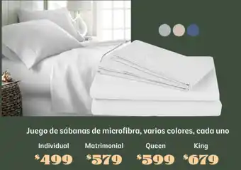 Soriana Súper Juego de sábanas de microfibra, varios colores, cada uno oferta
