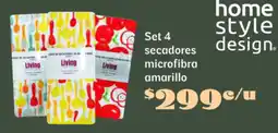 Soriana Súper Home style design set 4 secadores microfibra microfibra oferta