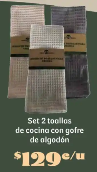 Soriana Súper Set 2 toallas de cocina con gofre de algodón oferta