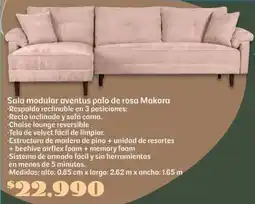 Soriana Súper Makora sala modular aventus palo de rosa oferta