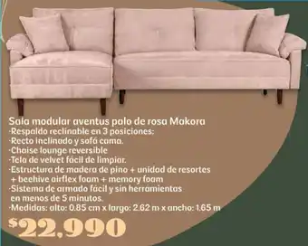 Soriana Súper Makora sala modular aventus palo de rosa oferta
