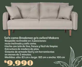Soriana Súper Makora sofá cama brookman gris oxford oferta