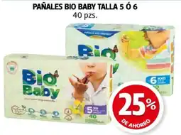 Farmacias Guadalajara Pañales bio baby talla 5 ó 6 oferta