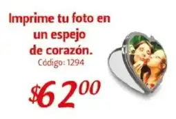 Farmacias Guadalajara Imprime tu foto en un espejo de corazón oferta