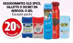 Farmacias Guadalajara Desodorantes old spice, gillette o secret en aerosol o gel excepto packs oferta