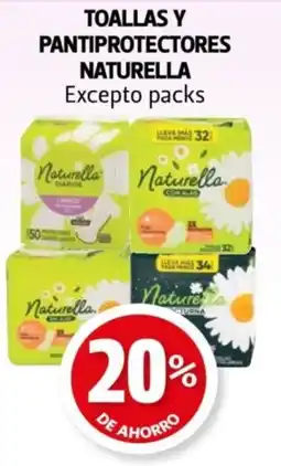 Farmacias Guadalajara Toallas y pantiprotectores naturella excepto packs oferta