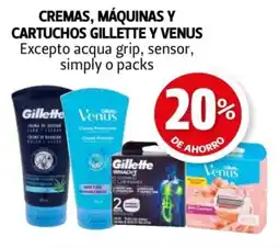 Farmacias Guadalajara Cremas, máquinas y cartuchos gillette y venus excepto acqua grip, sensor, simply o packs oferta