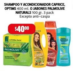 Farmacias Guadalajara Shampoo y acondicionador caprice, optims o jabones palmolive naturals 3 pack excepto anti-caspa oferta