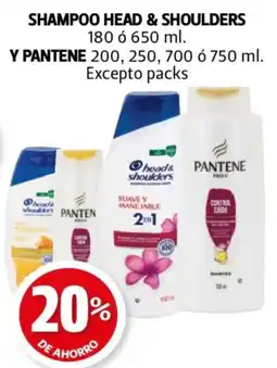 Farmacias Guadalajara Shampoo head & shoulders y pantene excepto packs oferta