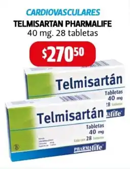Farmacias Guadalajara Cardiovasculares telmisartan pharmalife 28 tabletas oferta