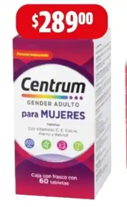Farmacias Guadalajara Centrum gender adulto mujer oferta