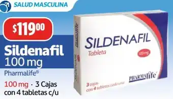 Farmacias Guadalajara Sildenafil Pharmalife 3 Cajas con 4 tabletas oferta