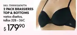 Woolworth 2 pack brassieres top & bottoms varios diseños, tallas 32B - 36C oferta