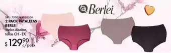 Woolworth 2 pack pataletas berlei varios diseños, tallas CH - EX oferta