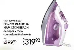 Woolworth Plancha hamilton beach de vapor y rocío con suela antiadherente oferta