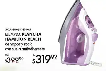 Woolworth Plancha hamilton beach de vapor y rocío con suela antiadherente oferta
