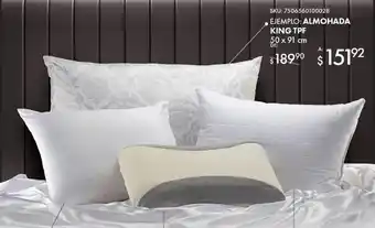 Woolworth Almohada king tpf 50 x 91 cm oferta