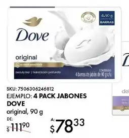 Woolworth 4 pack jabones dove original oferta