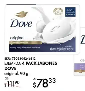 Woolworth 4 pack jabones dove original oferta