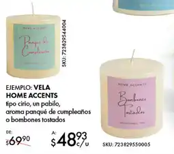 Woolworth Vela home accents tipo cirio, un pabilo, aroma panqué de cumpleaños o bombones tostados oferta