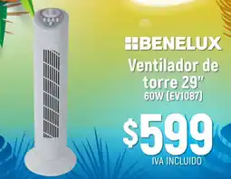 Boxito Benelux Ventilador de torre 29" 60W (EV1087) oferta