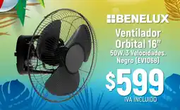 Boxito Benelux Ventilador Orbital 16" 50W. 3 Velocidades Negro (EV1068) oferta