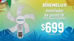 Boxito Benelux Ventilador de pared 18" 70W, Blanco (EV1069) oferta