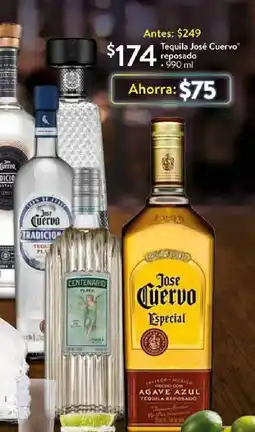 Walmart Tequila José Cuervo reposado oferta
