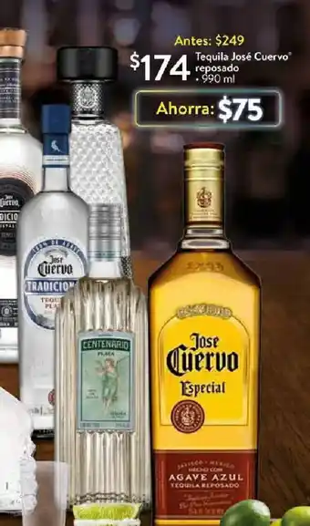 Walmart Tequila José Cuervo reposado oferta