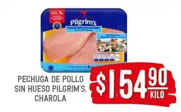 Soriana Híper PECHUGA DE POLLO SIN HUESO PILGRIM'S, CHAROLA oferta