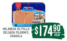 Soriana Súper MILANESA DE POLLO DELGADA PILGRIM'S, CHAROLA oferta
