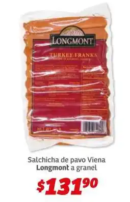 Soriana Híper Salchicha de pavo Viena Longmont a granel oferta