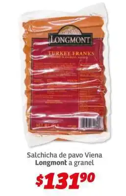 Soriana Híper Salchicha de pavo Viena Longmont a granel oferta