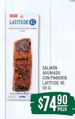 Soriana Súper Salmón Ahumado con Pimienta Latitude 45 113 g oferta